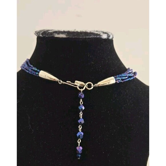 VTG F.A.I.T.H multicolor Rhinestones Pendant Multi Strand Seed Beads Necklace - Picture 13 of 14